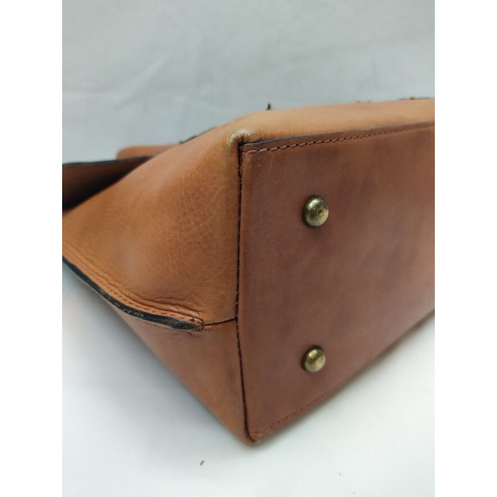 Patricia Nash New Tan Leather With Tag Double Handles Satchel Shoulder Bag - Picture 9 of 16
